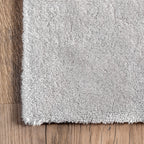 Washable Solid Shag Rug | Light Grey