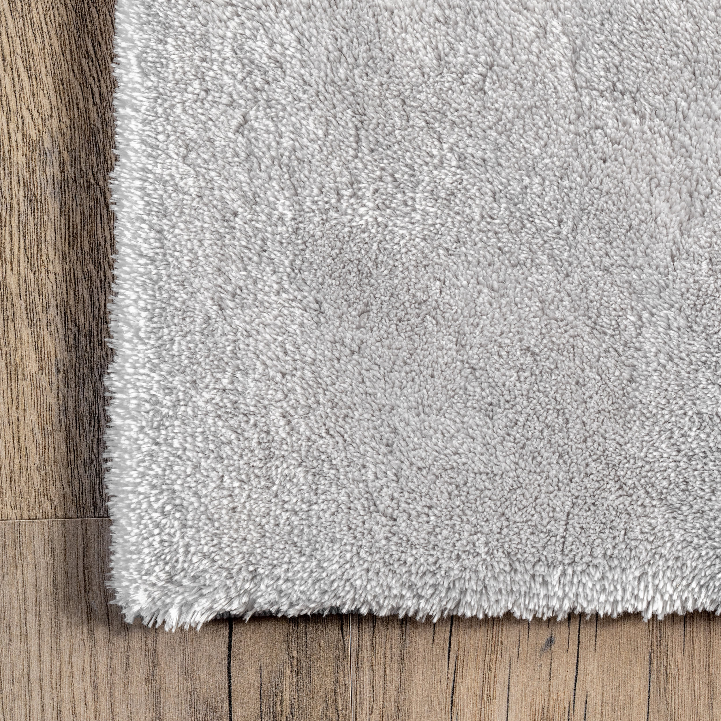 Washable Solid Shag Rug | Light Grey