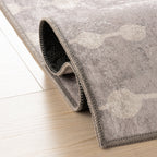 Valti Bohemian Polka Dot Washable Rug | Grey