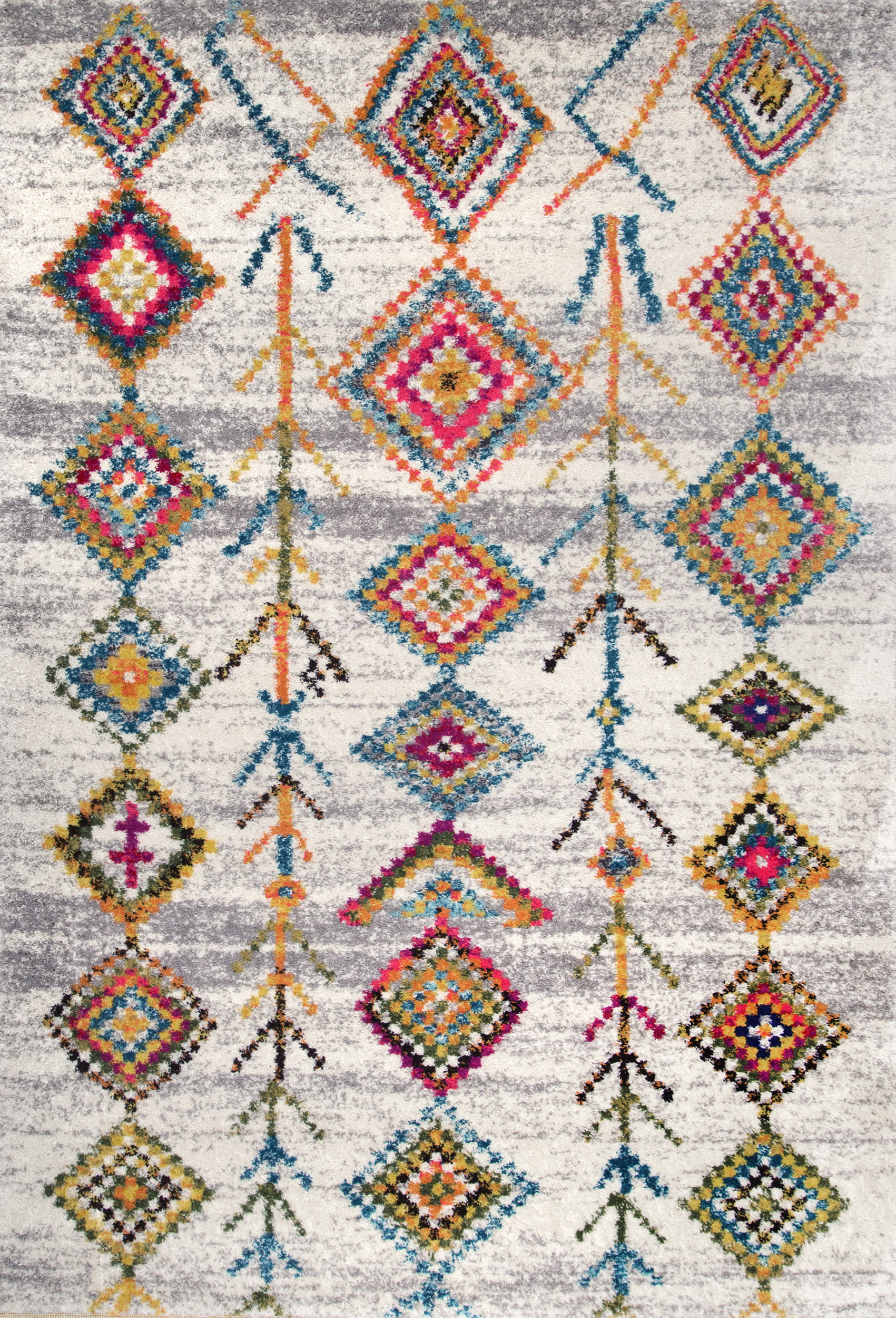 Aztec Diamonds Shag Rug | Grey Main image