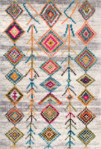 Aztec Diamonds Shag Rug | Grey