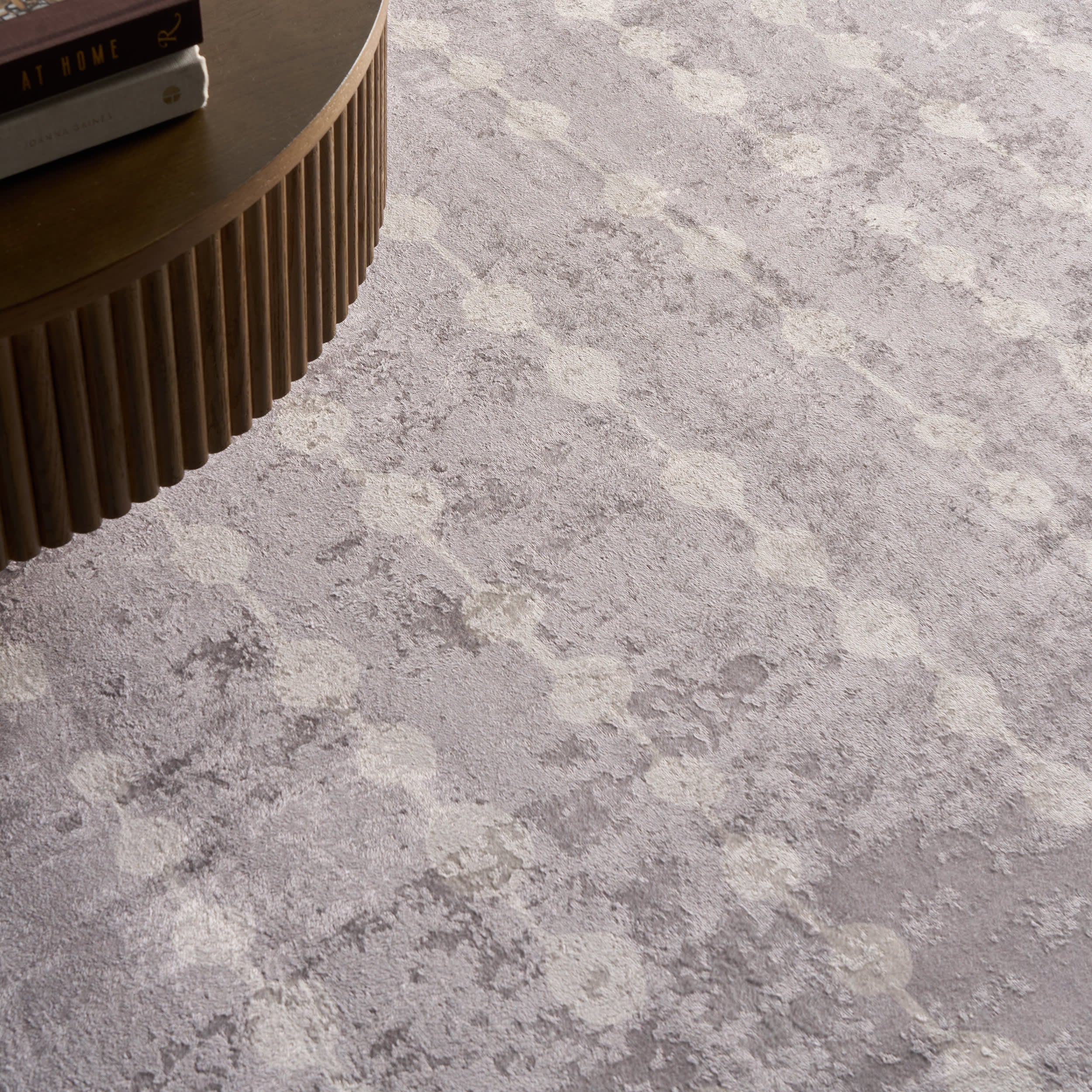 Valti Bohemian Polka Dot Washable Rug | Grey