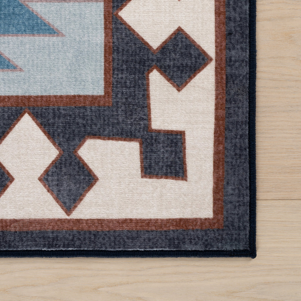 Jasdin Southwestern Washable Rug | Blue