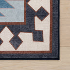 Jasdin Southwestern Washable Rug | Blue