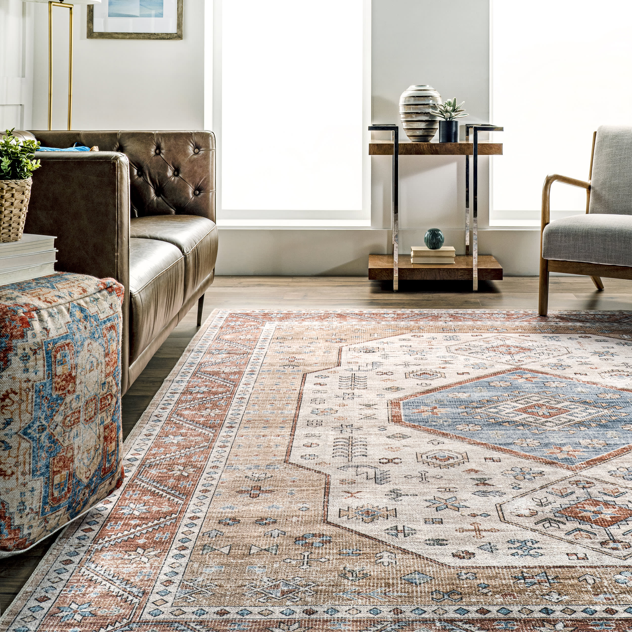 Natasha Medallion Washable Rug | Multicolor