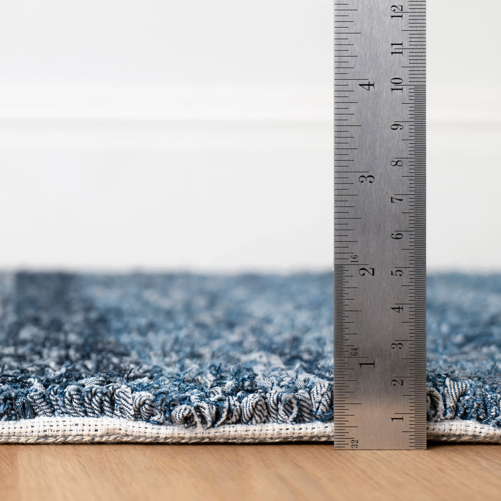 Denim Chindi Hand Hooked Cotton Rug | Blue