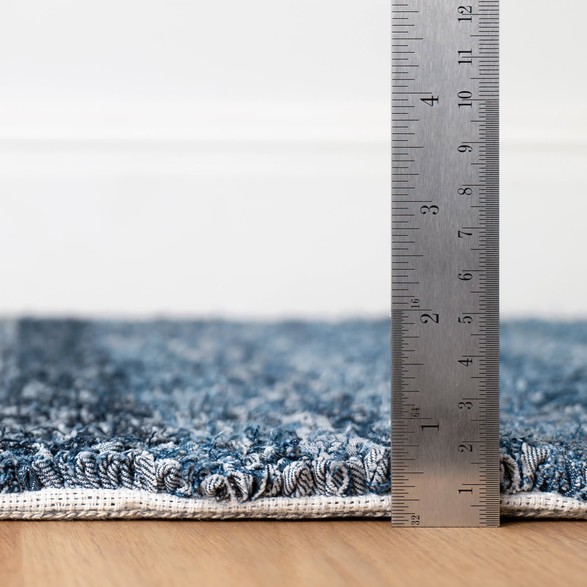 Denim Chindi Hand Hooked Cotton Rug | Blue
