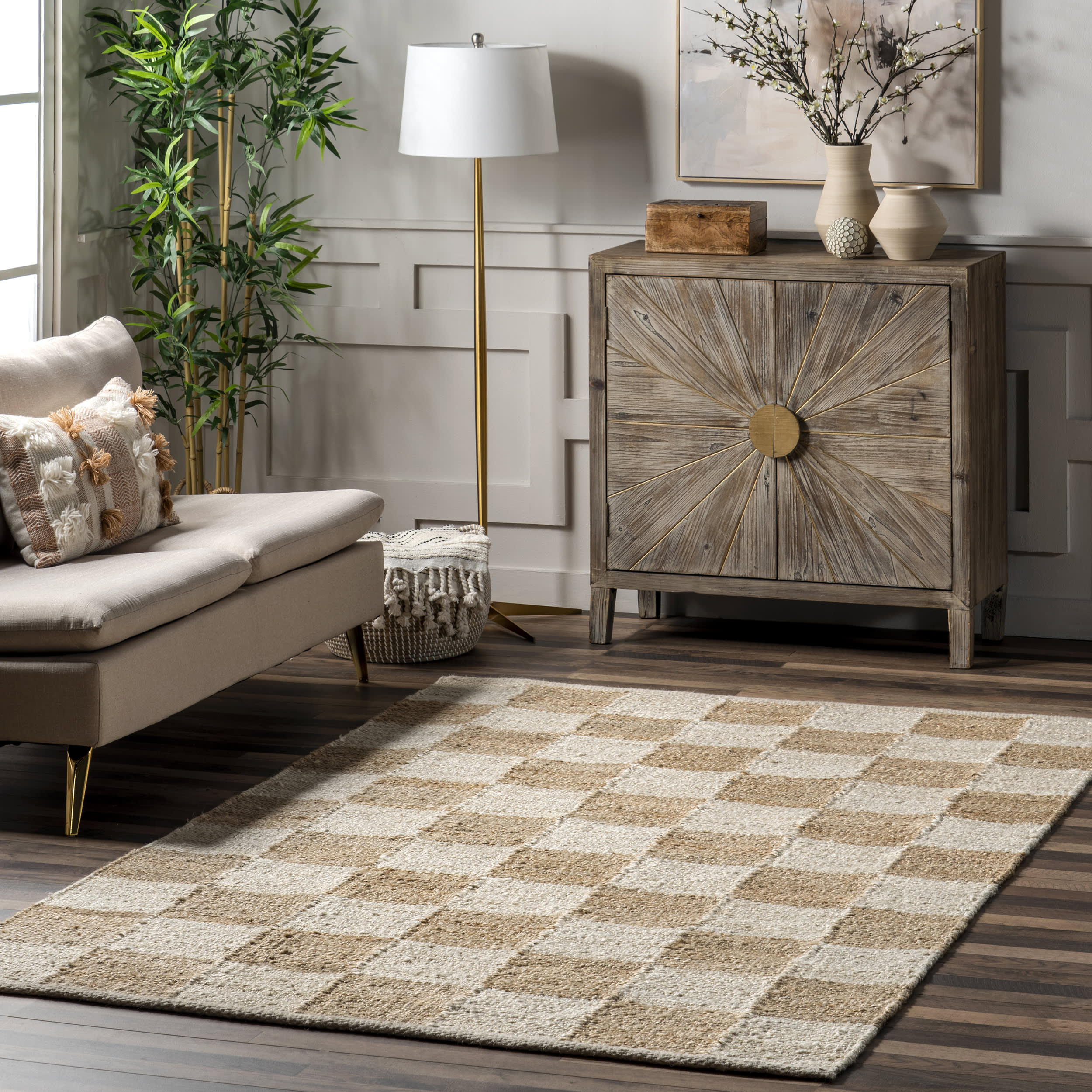 Cassia Classic Checkered Rug | Ivory Secondary image
