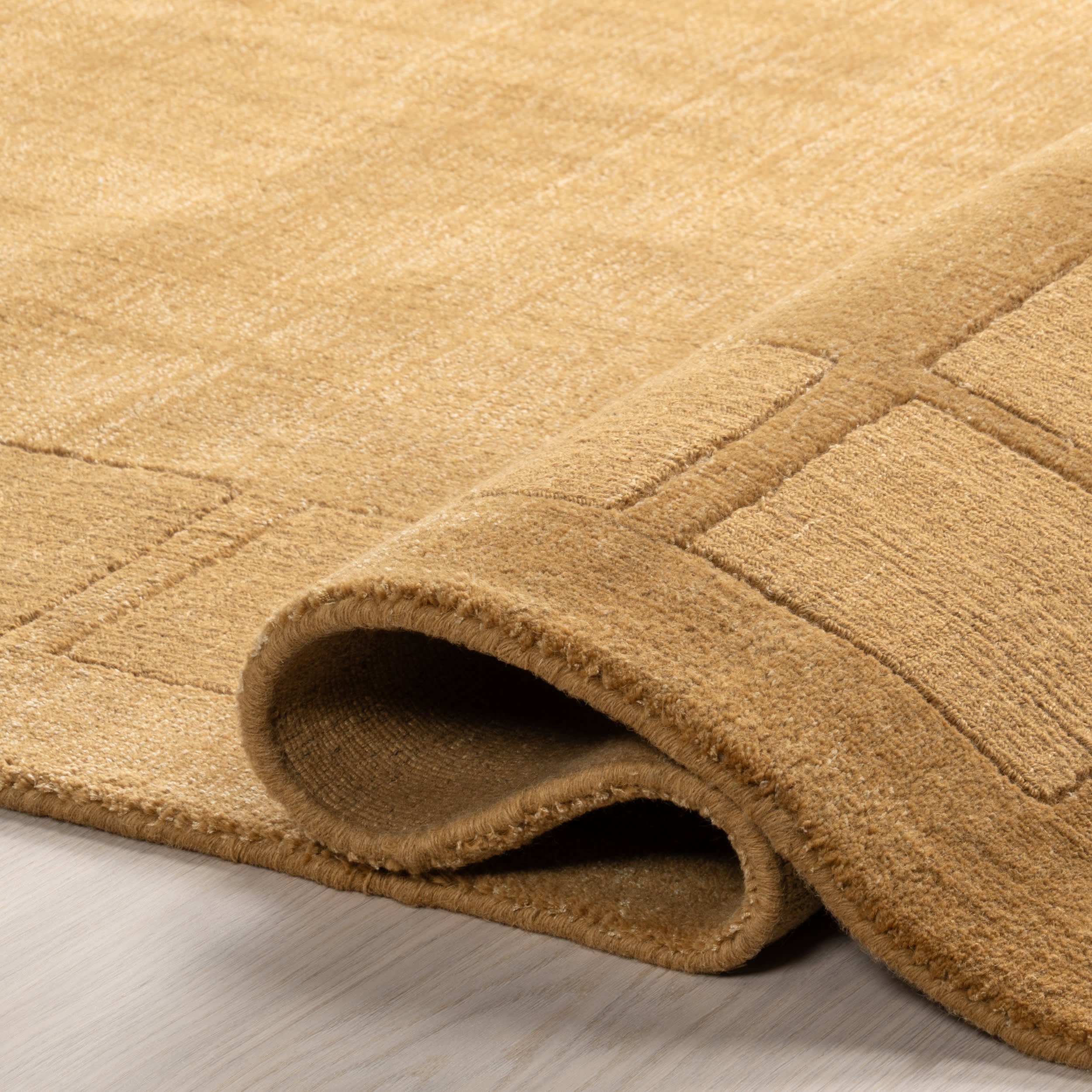Petra High-Low Wool-Blend Rug | Wheat