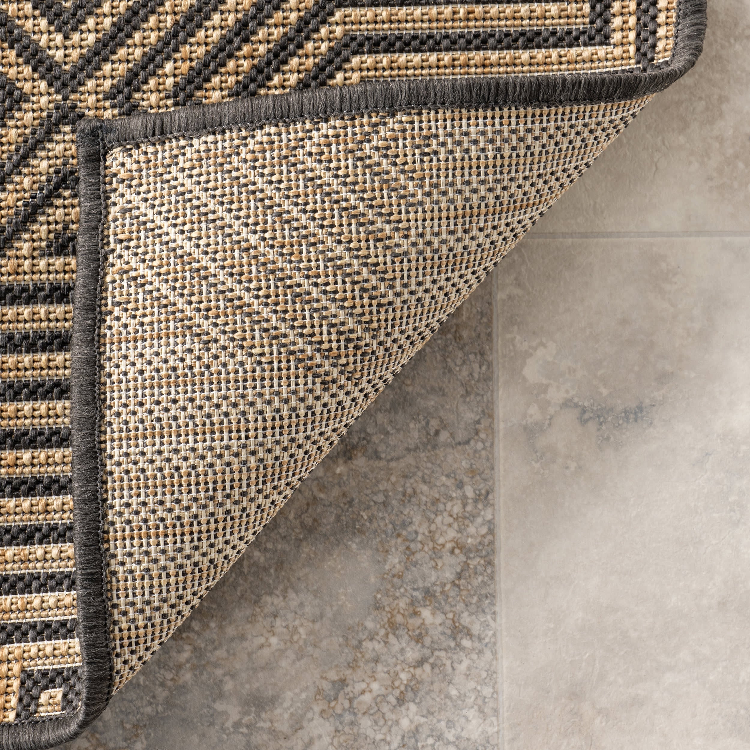 Greek Tiles Indoor/Outdoor Rug | Charcoal