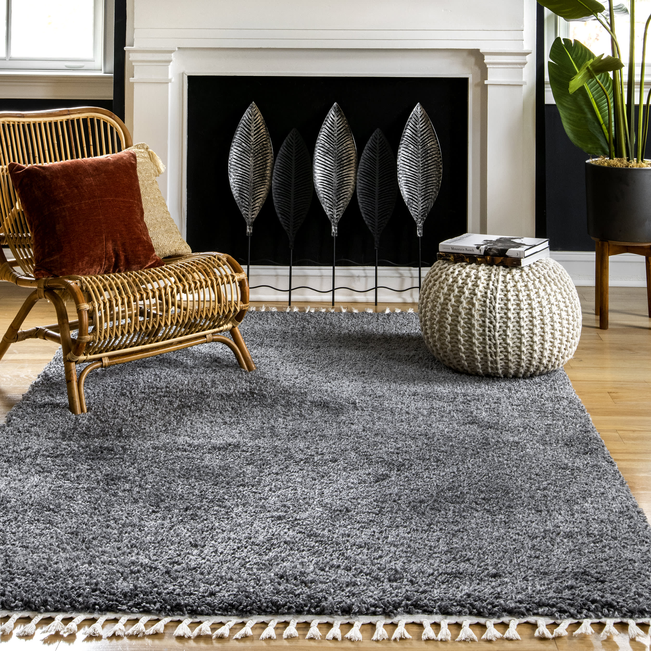 Solid Shag Rug | Dark Grey Secondary image