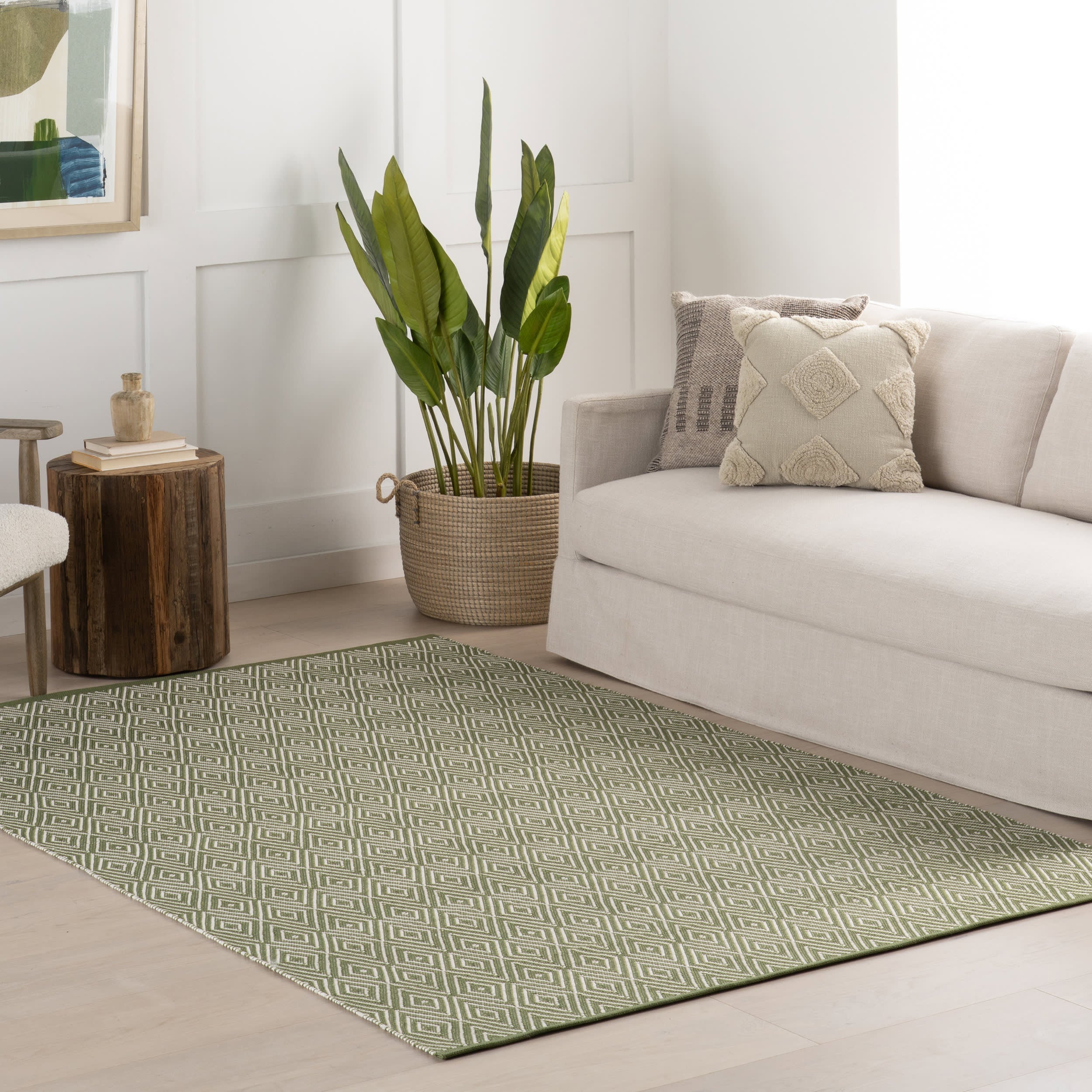 Diamond Handwoven Indoor/Outdoor Rug | Sage