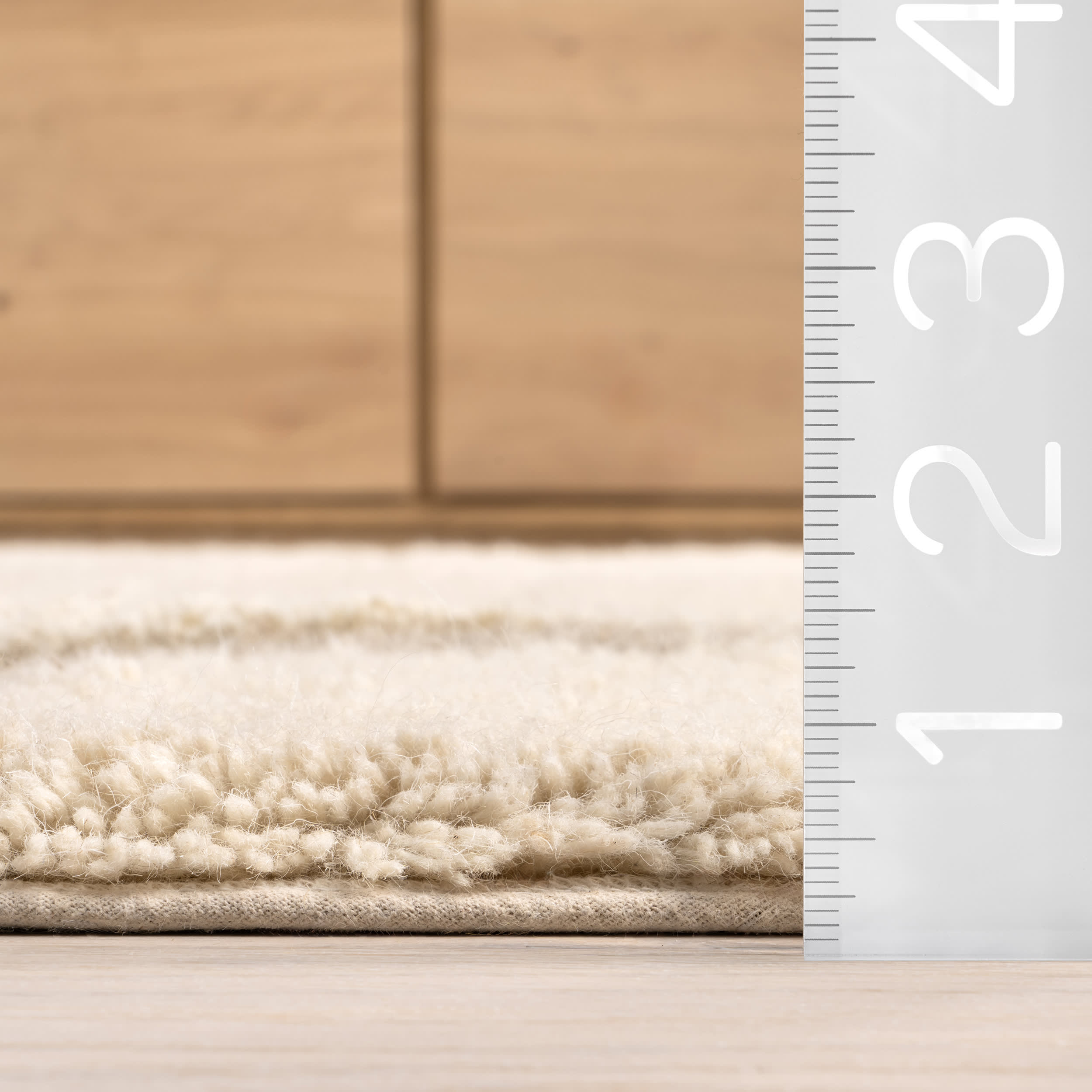 Anita Geometric Wool Washable Rug | Ivory