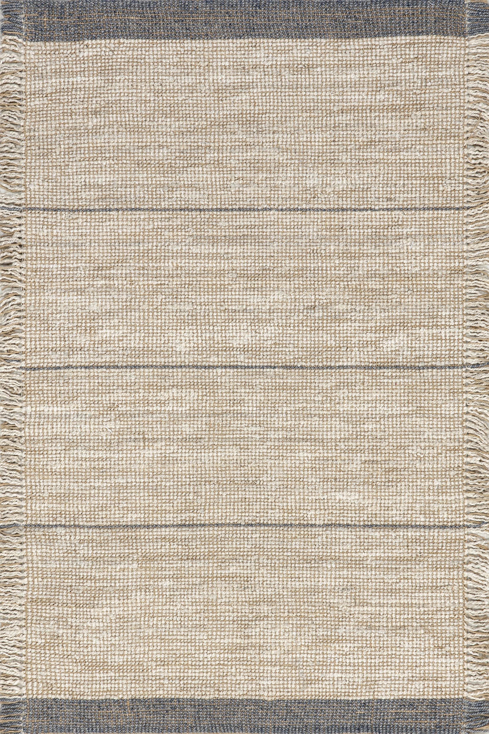 Billie Striped Tasseled Rug | Beige Main image