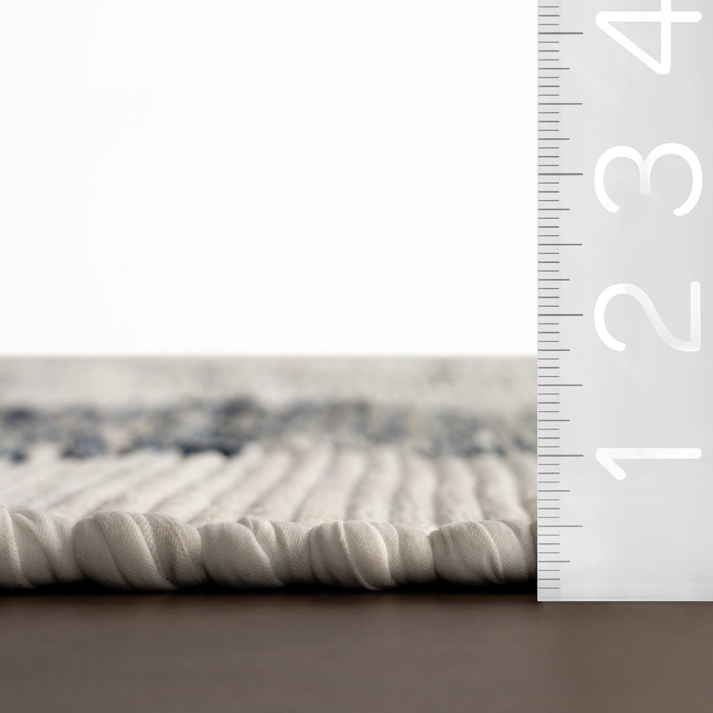 Dahara Denim Bohemian Abstract Rug | White