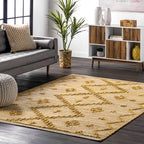 Textured Moroccan Jute Rug | Yellow