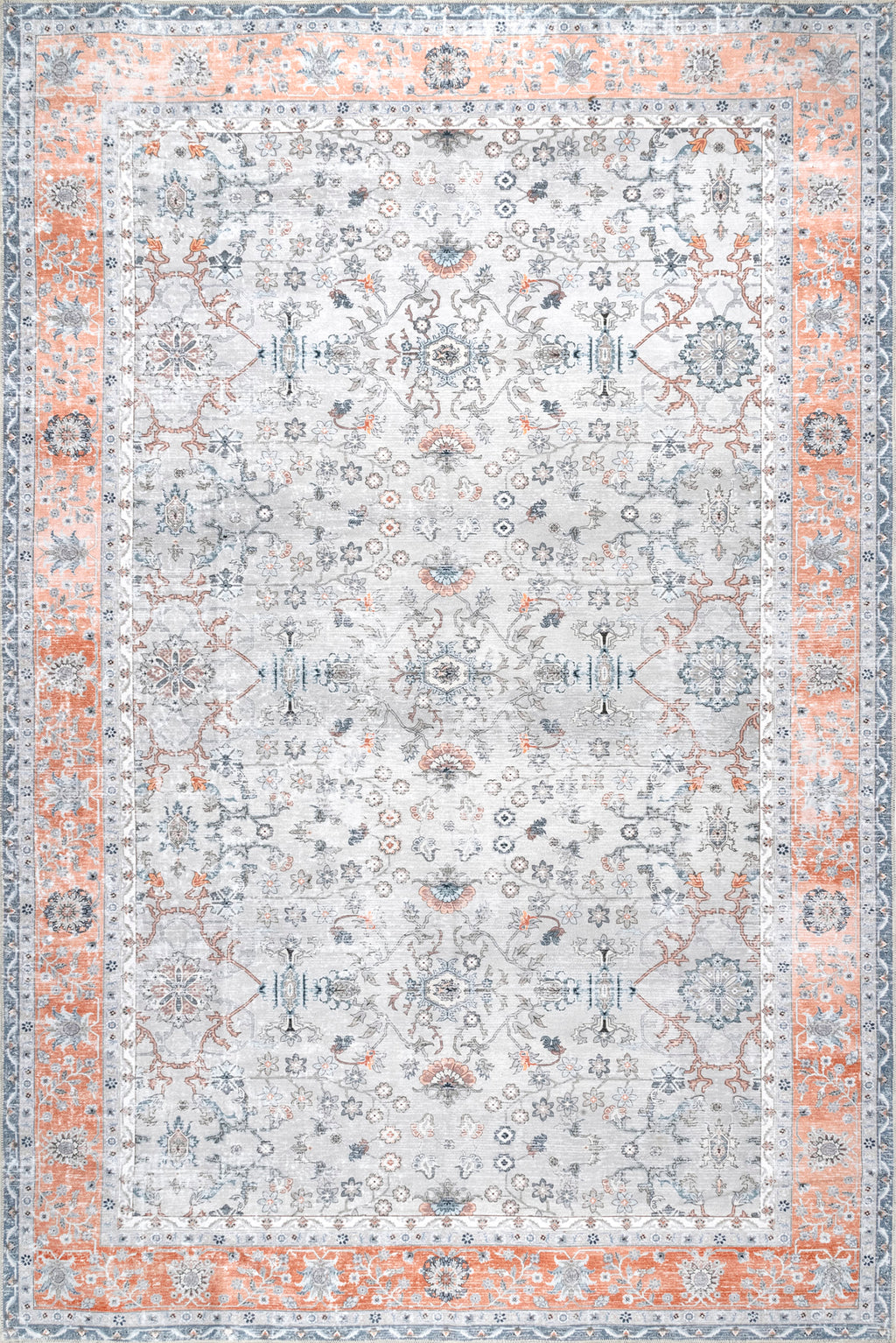 Paulina Persian Washable Rug | Light Grey