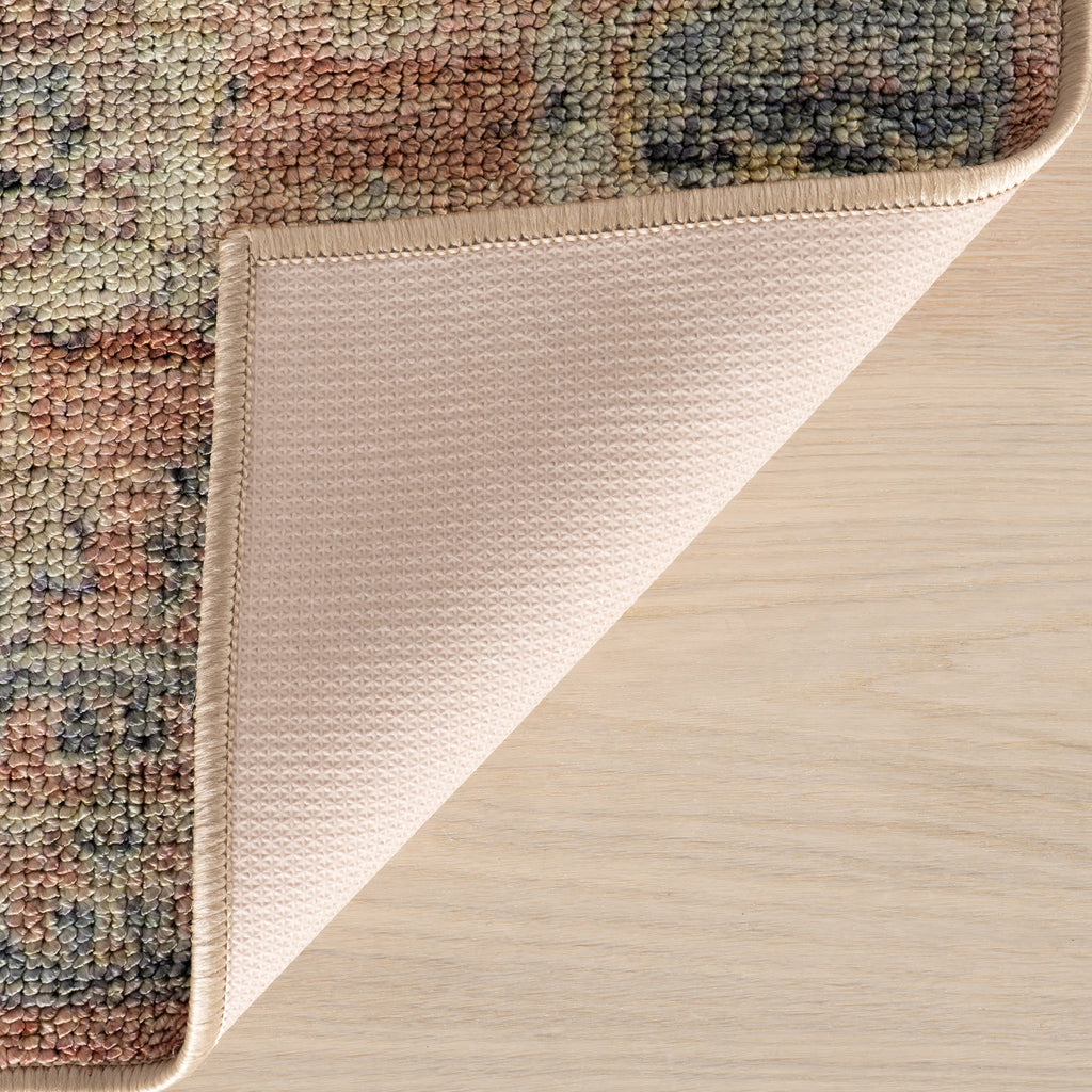 Mirelda Traditional Bordered Washable Rug | Peach
