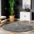 Washable Solid Shag Rug | Dark Grey
