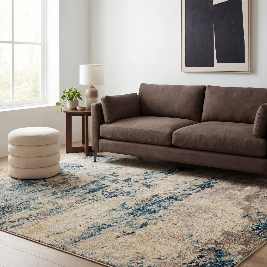 Abstract Nebula Rug | Blue