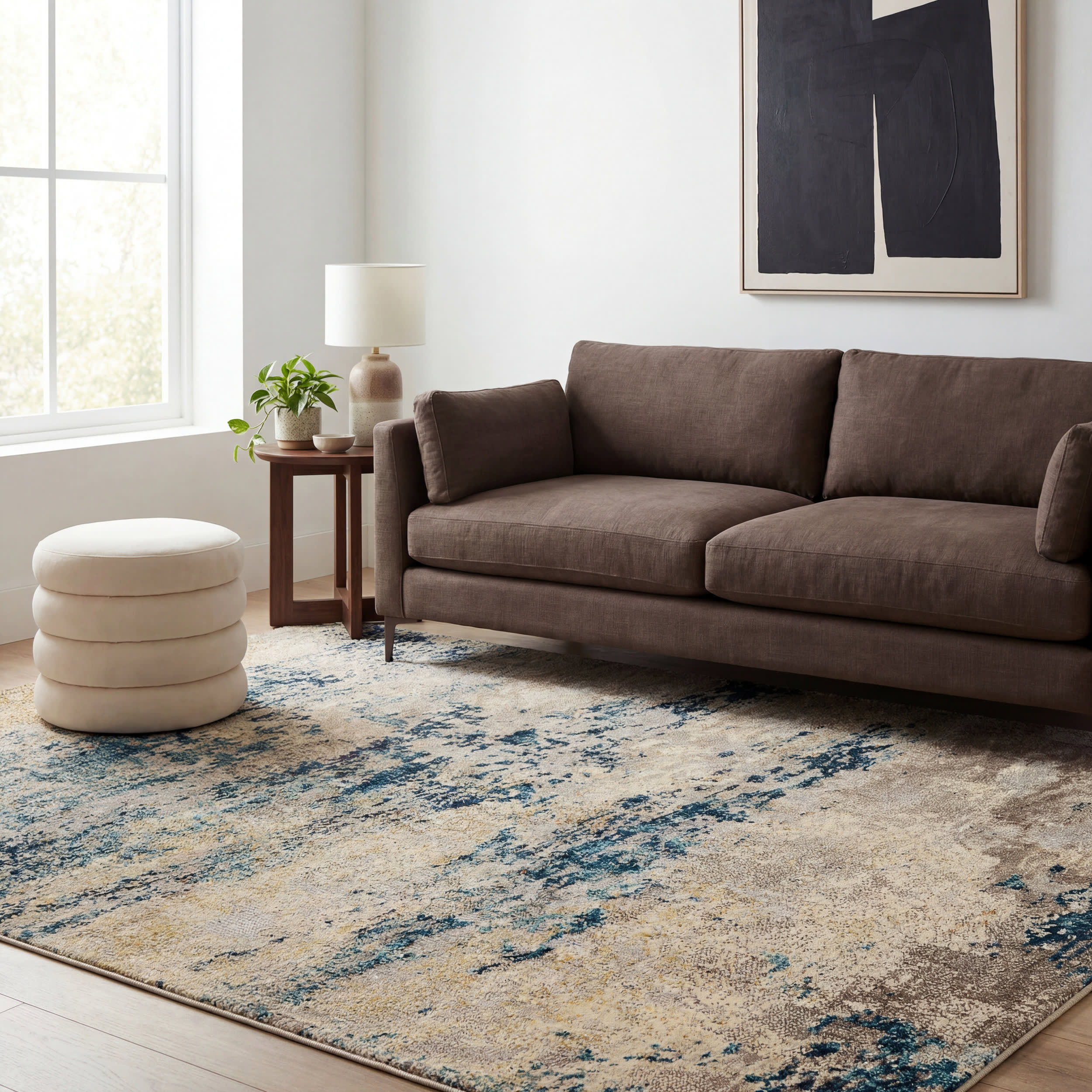 Abstract Nebula Rug | Blue