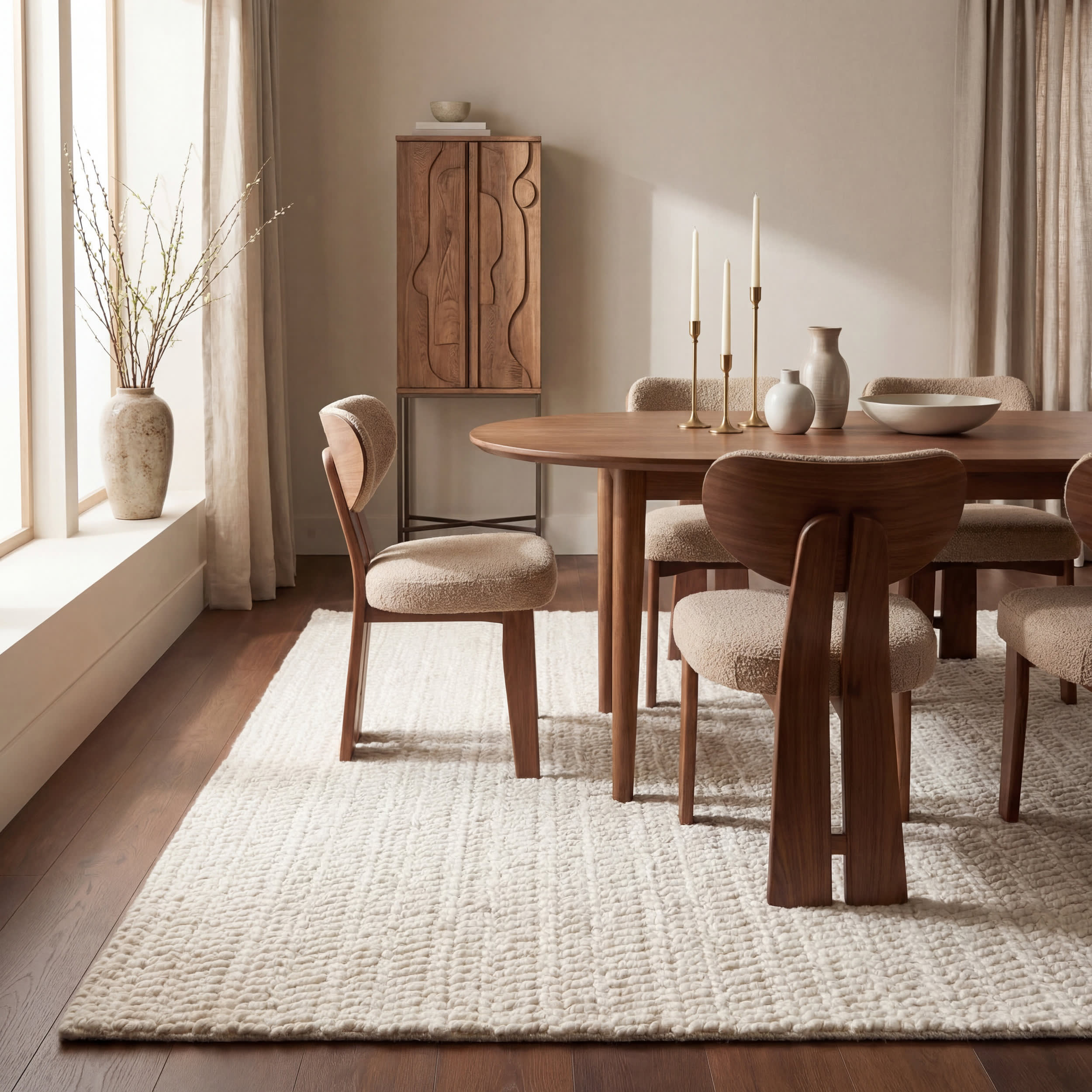 Sutton Solid Chevron Rug | Ivory