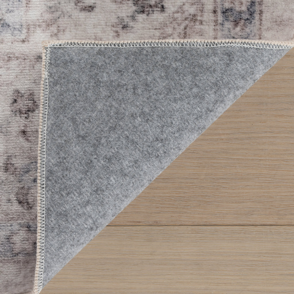 Clanese Oriental and Persian Washable Rug | Grey