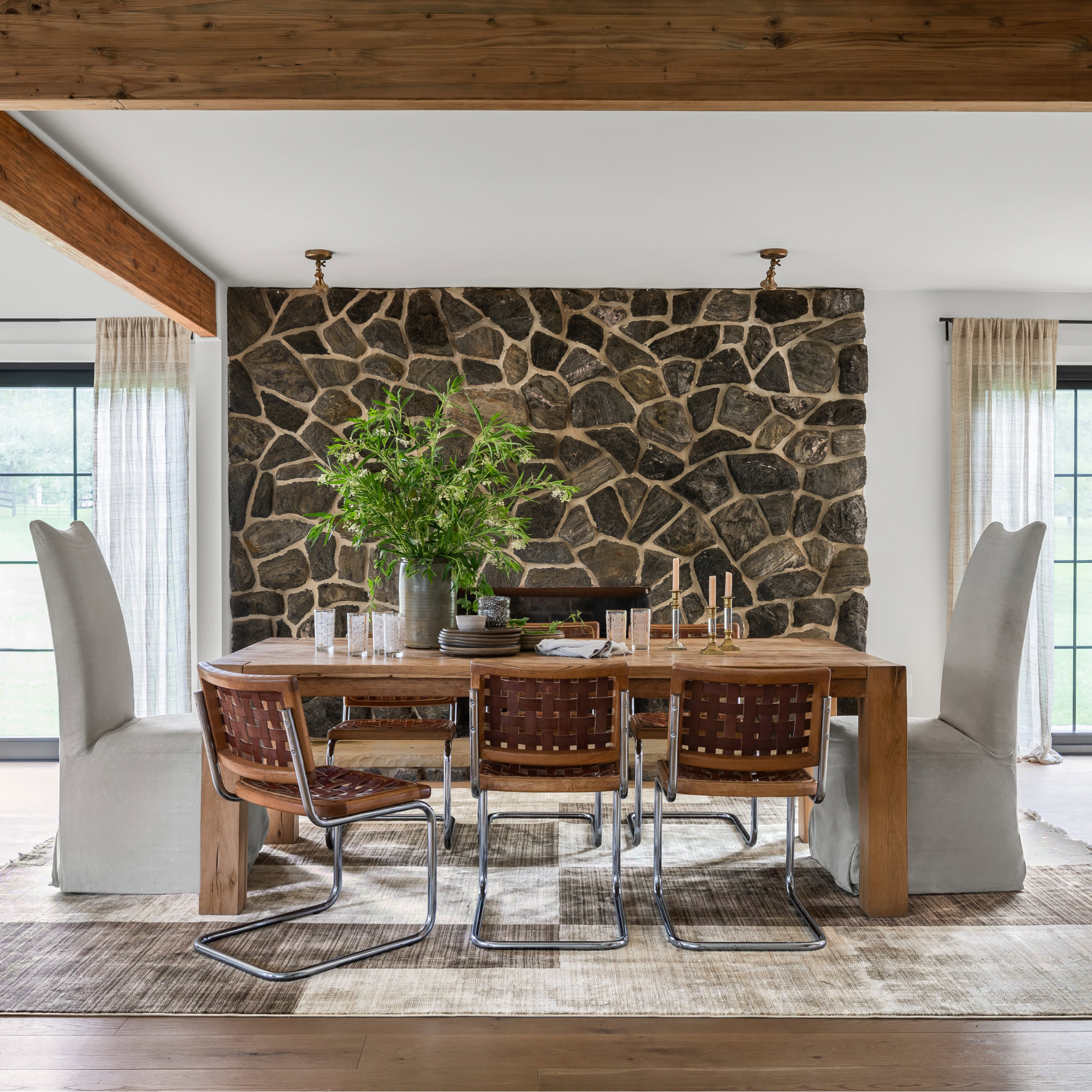 Cedarwood Fringed Rug | Brown Secondary image