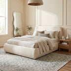 Nefre Traditional Diamond Rug | Blue
