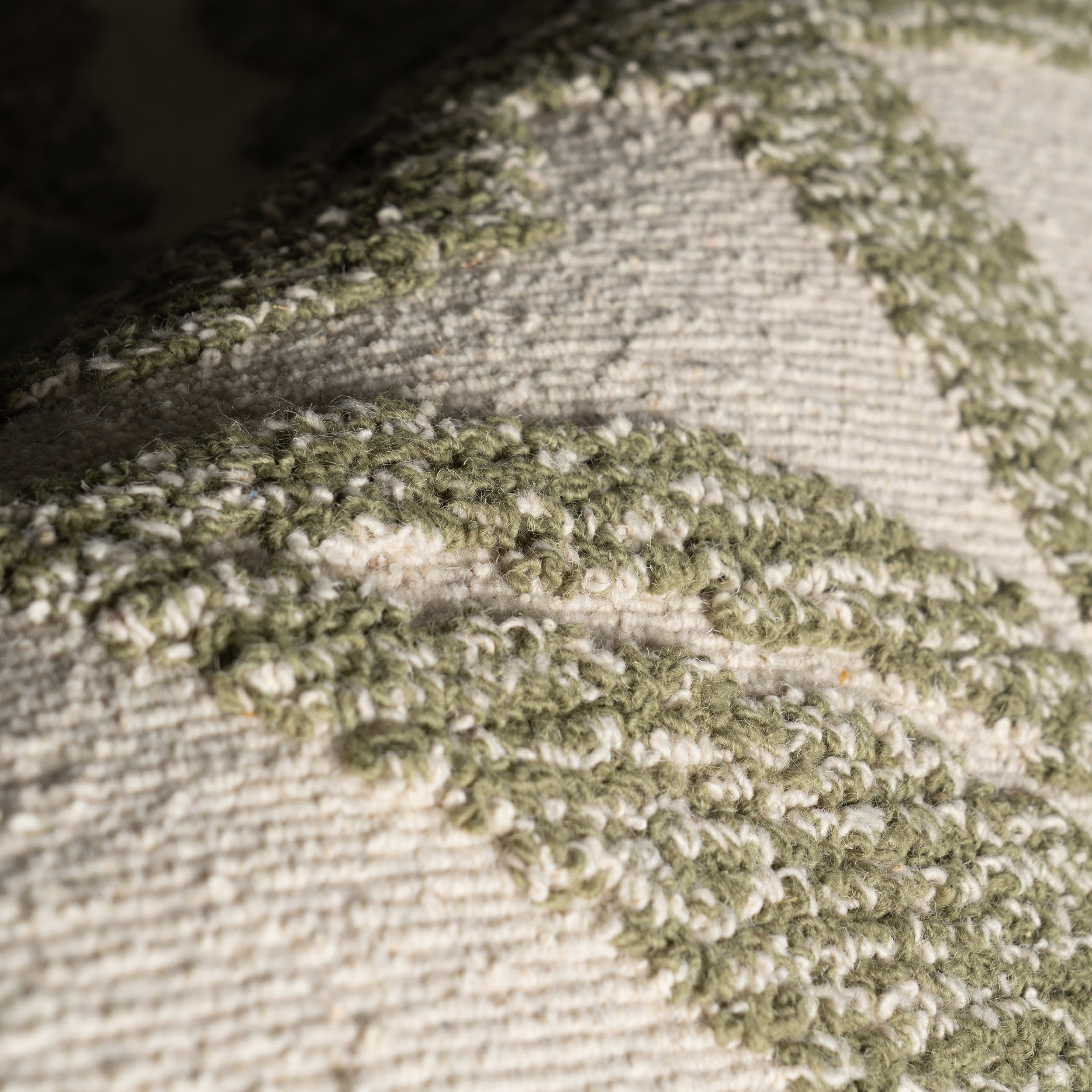 Sage Bohemian Floral Wool Rug | Green