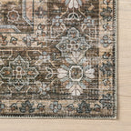 Zella Washable Vintage Rug | Light Brown