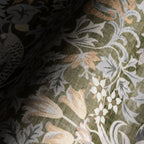 Mauri Bordered Floral and Paisley Washable Rug | Green