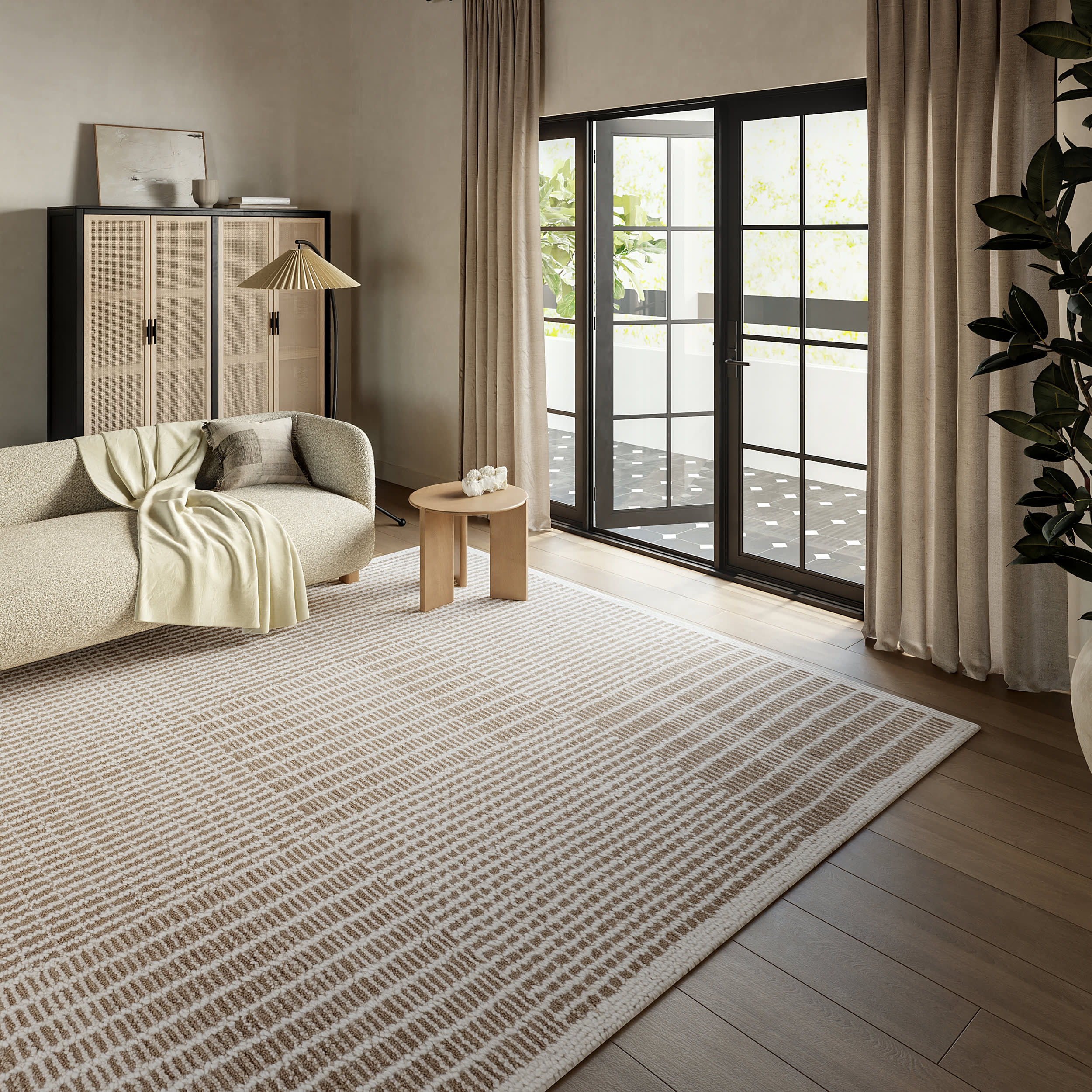 Montecito Tiled Wool Rug | Taupe Secondary image
