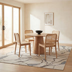 Lenis Abstract Washable Rug | Ivory