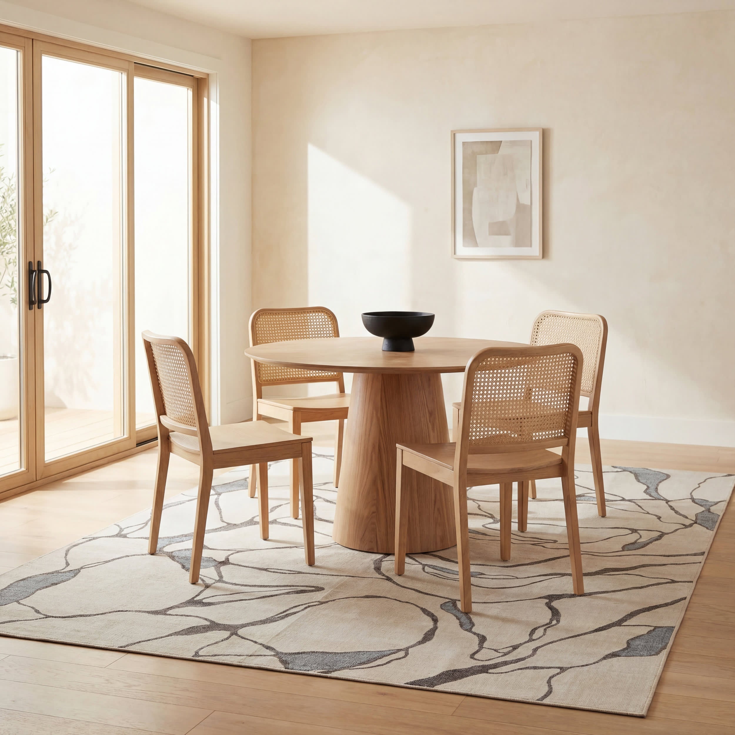 Lenis Abstract Washable Rug | Ivory