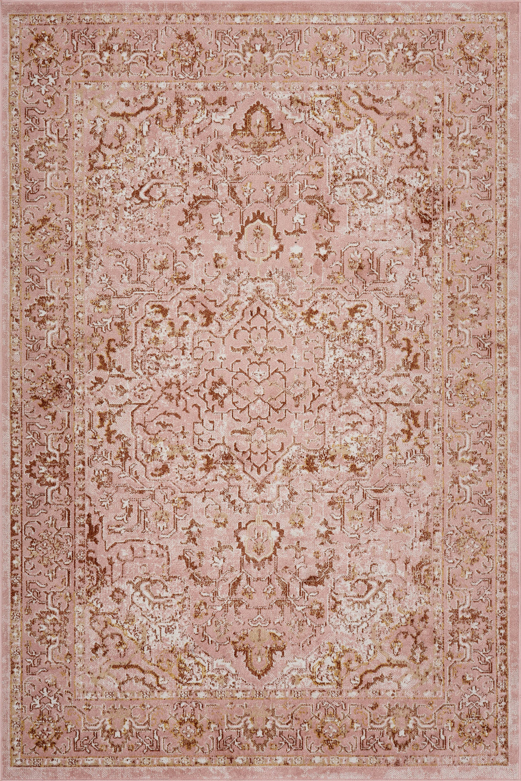 Lianna Washable Vines Rug | Pink
