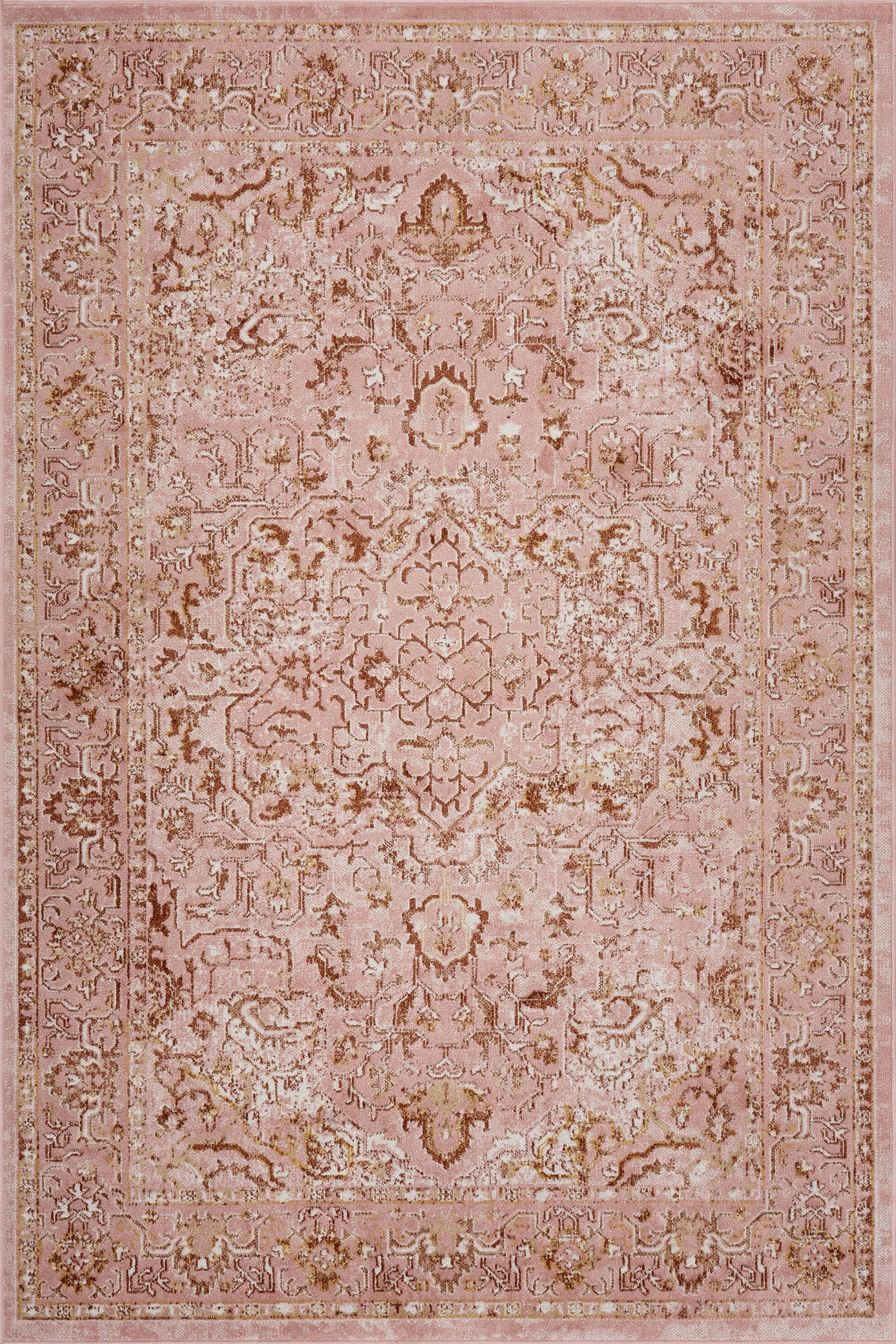 Lianna Washable Vines Rug | Pink
