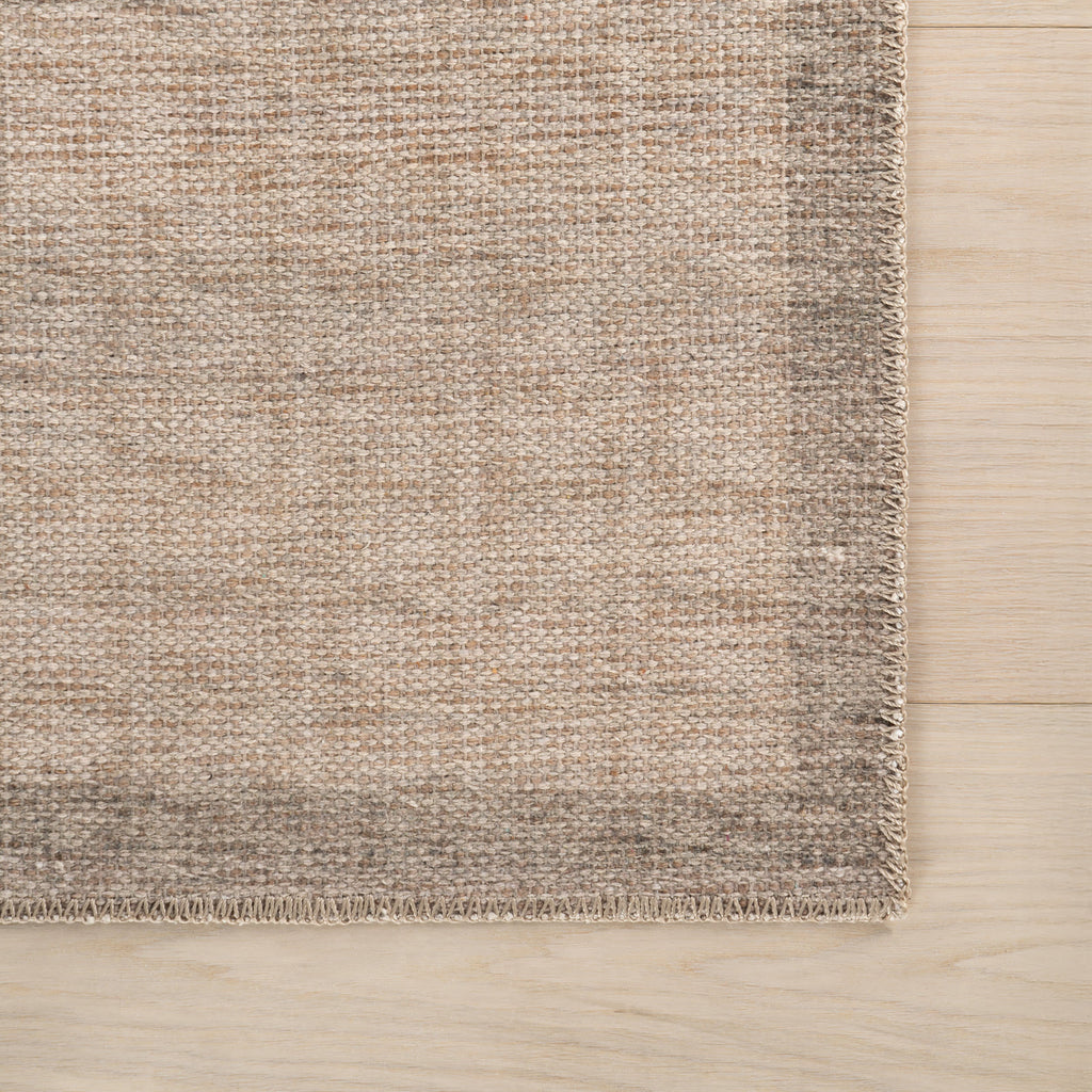 Nefe Bordered Washable Rug | Brown