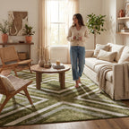Reeba Washable Distressed Rug | Green