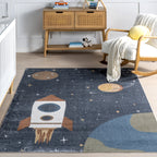 Scottie Kids Outerspace Washable Rug | Beige