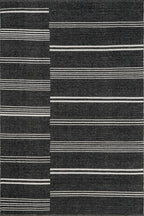 Birchwood Reversible Striped Wool Rug | Dark Grey