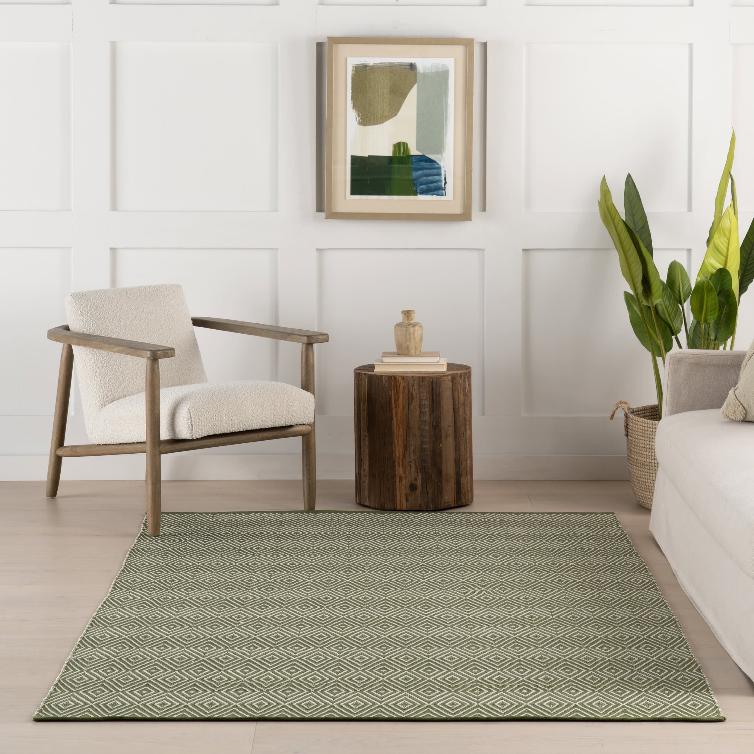 Diamond Handwoven Indoor/Outdoor Rug | Sage