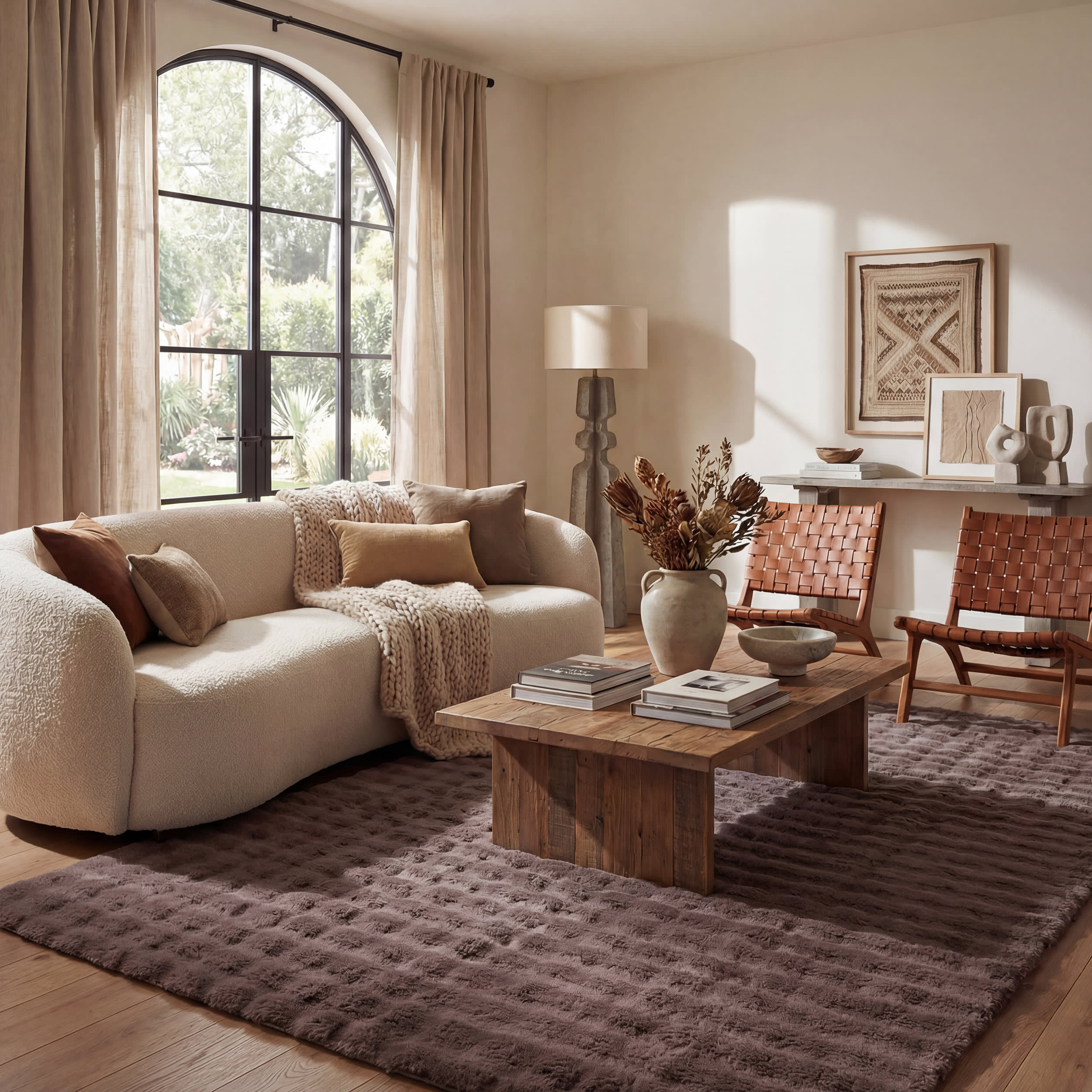 Ivana Checkered Plush Cloud Washable Rug | Dark Brown