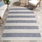 Ariah Wide Stripes Indoor/Outdoor Rug | Blue