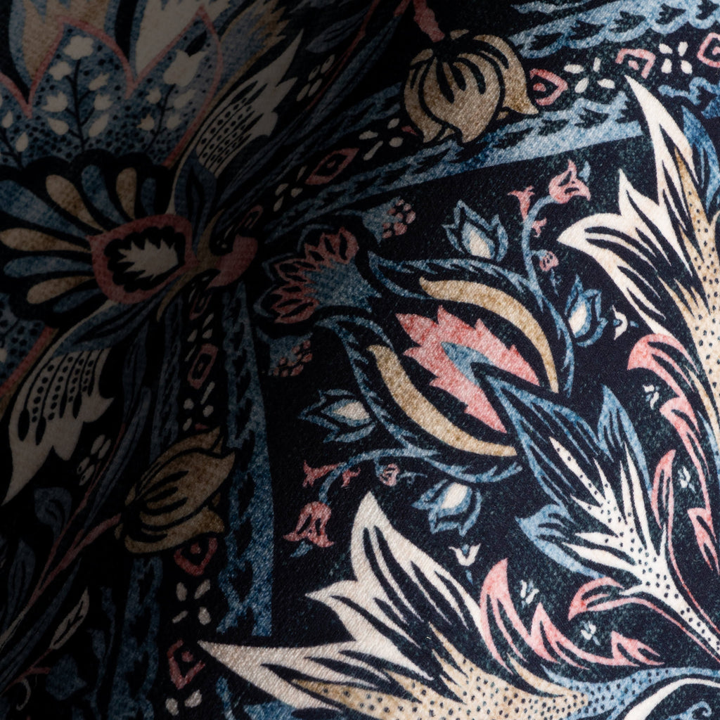 Sati Floral and Paisley Washable Rug | Dark Blue