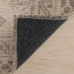 Zayna Traditional Bordered Washable Rug | Ivory