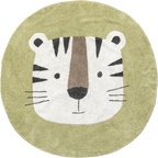 Tiger Nursery Washable Rug | Ivory
