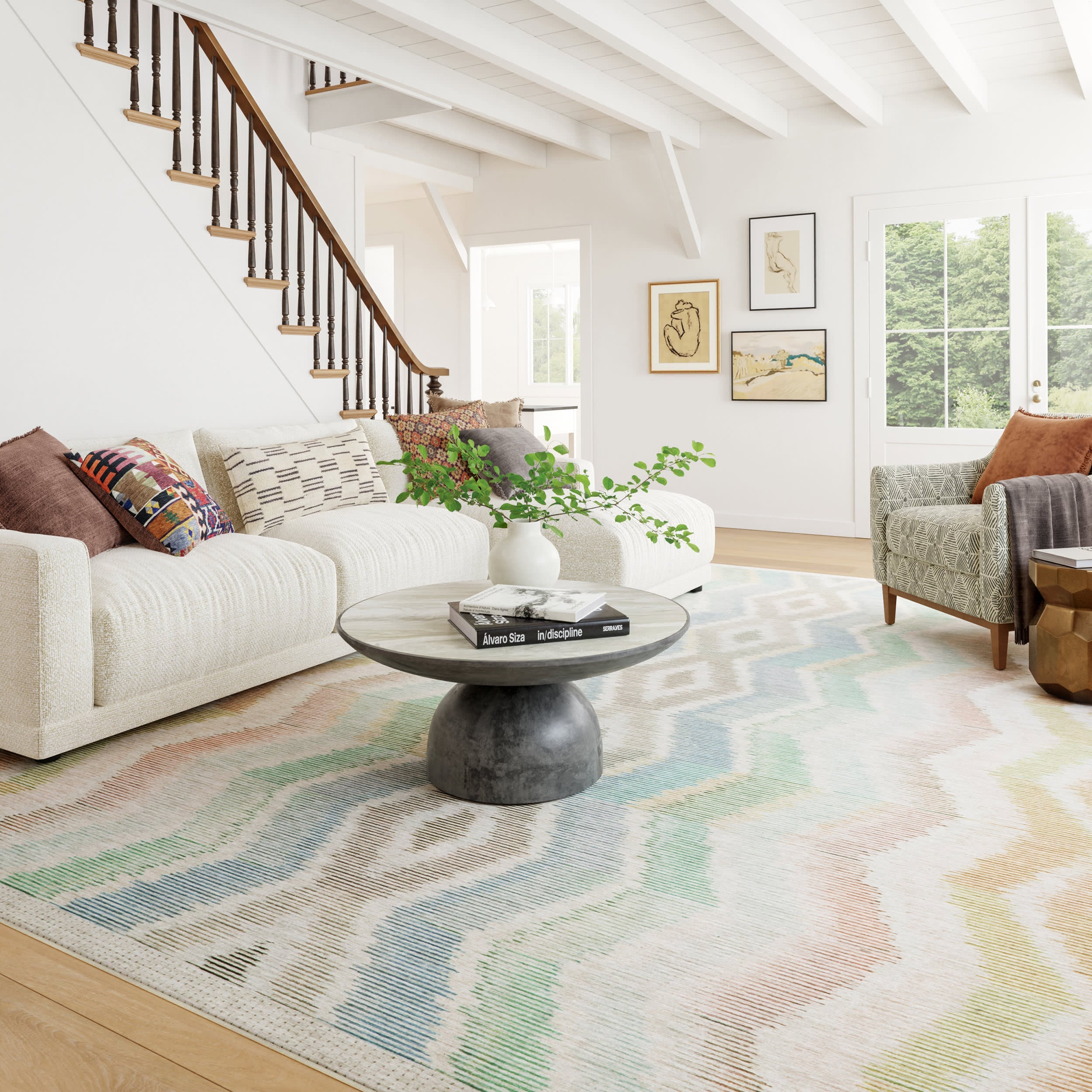 Chevron Machine Washable Rug | Multi Image secondaire du produit