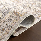 Meena Fading Garden Spill Proof Washable Rug | Beige