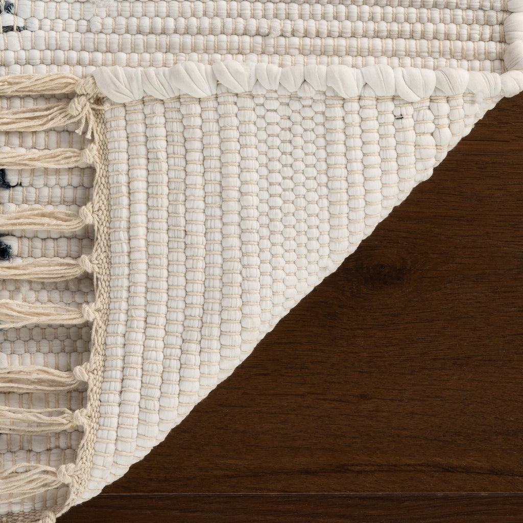 Dahara Denim Bohemian Abstract Rug | White